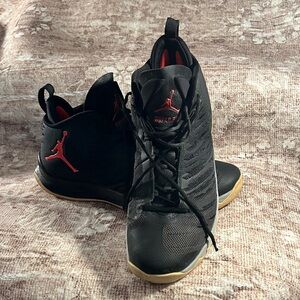 Nike Jordan Black and Red Super.Fly High-Top Sneakers